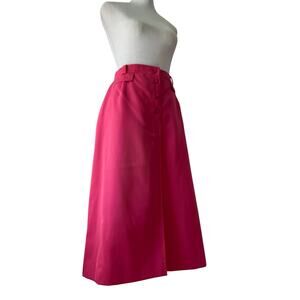 Vintage ‘80s Mondi West Germany Pink Wool Blend Button Front A-Line Midi Skirt